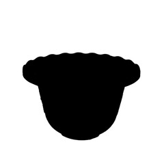 potted plants black silhouette isolated on white background lonely on a white background