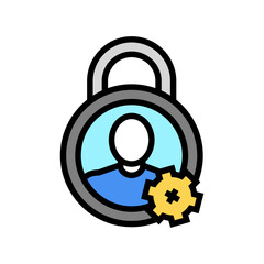 privacy padlock color icon vector. privacy padlock sign. isolated symbol illustration