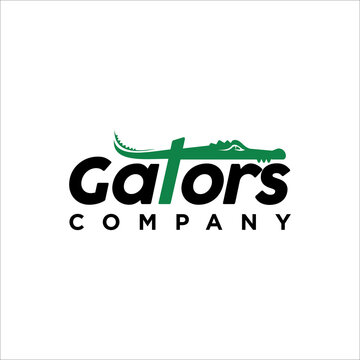 gator Typography logo design vector