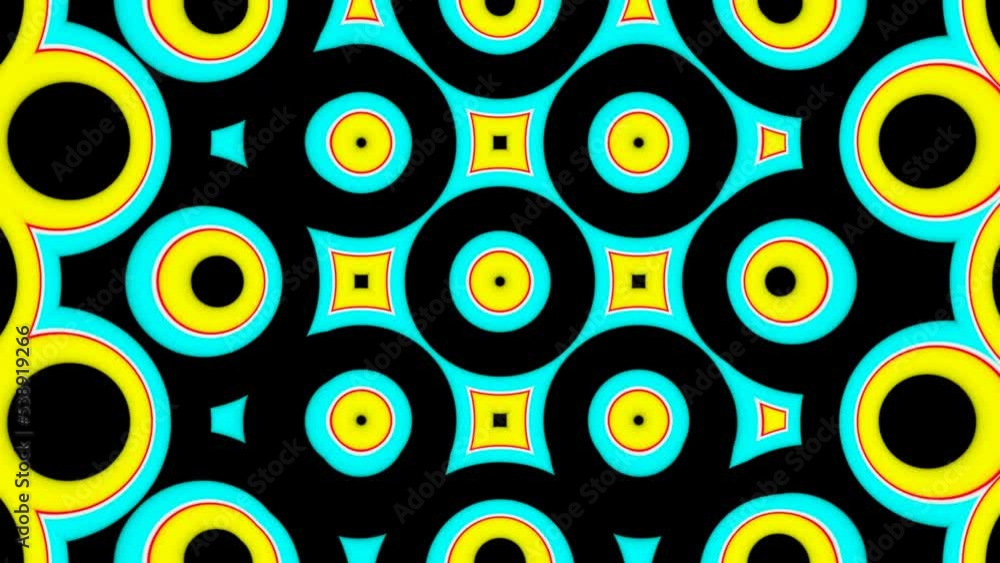 Poster abstract motion background with twisting yellow and blue circles. hypnosis art effect, optical illus