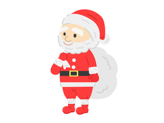 プレゼント袋を持った、サンタクロースのイラスト