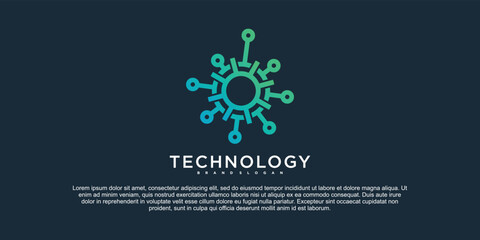 Abstract technology logo with modern element concept Premium Vektor