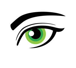 Simple beautiful female human eye icon