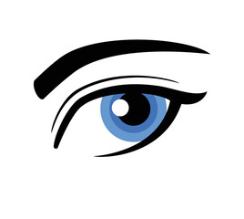 Simple beautiful female human eye icon