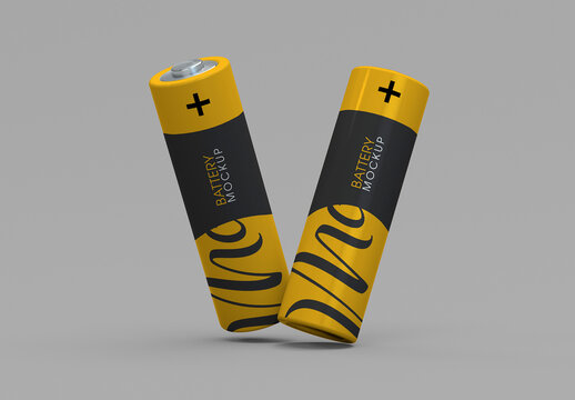 Two Floating Batteries Mockup