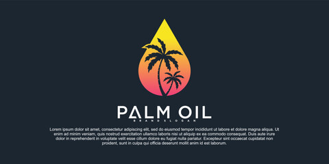 Fototapeta na wymiar Modern palm oil logo design template with luxury gradient colour Premium Vektor