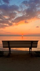 Fototapeta na wymiar bench at sunset