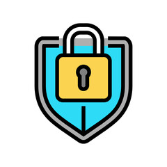 protection padlock color icon vector. protection padlock sign. isolated symbol illustration