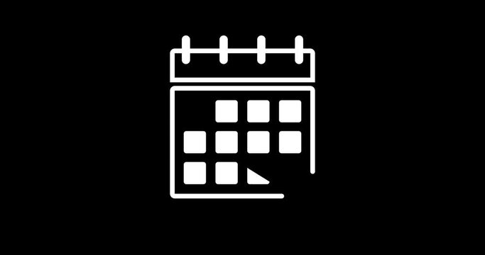 2d animation of calendar line icon