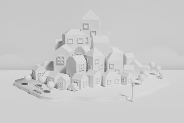 City background. 3d rendering