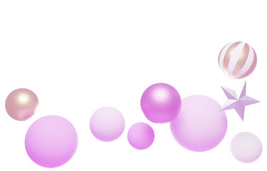 3D素材_かわいいオーナメント_パープル