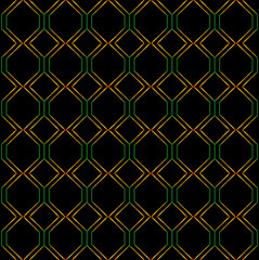 golden seamless hexagonal geometric shape pattern design vector