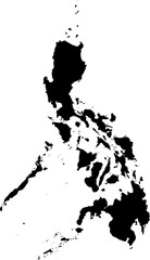 Philippines Map. Filipino Pinoy Black Map Country National Detailed Boundary Border Shape Nation Outline Atlas Symbol Sign Clipart Clip Art Silhouette. Transparent PNG Flattened JPG Flat JPEG