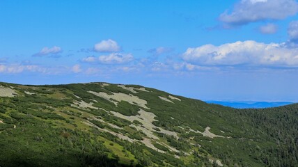 mountains and clouds