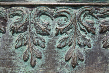 bronze leaves ornamentation with patina