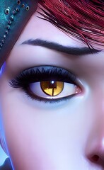 Painted fantasy eye. Stylized pupil.