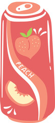 Stylized Peach Juice Canned Illustration