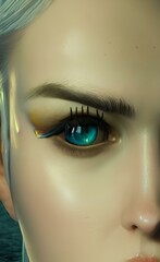 Fototapeta premium Painted fantasy eye. Stylized pupil.