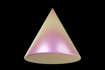 Geometric shape. Holographic 3d shape. 3d rendering.