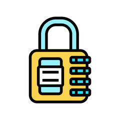 security padlock color icon vector. security padlock sign. isolated symbol illustration