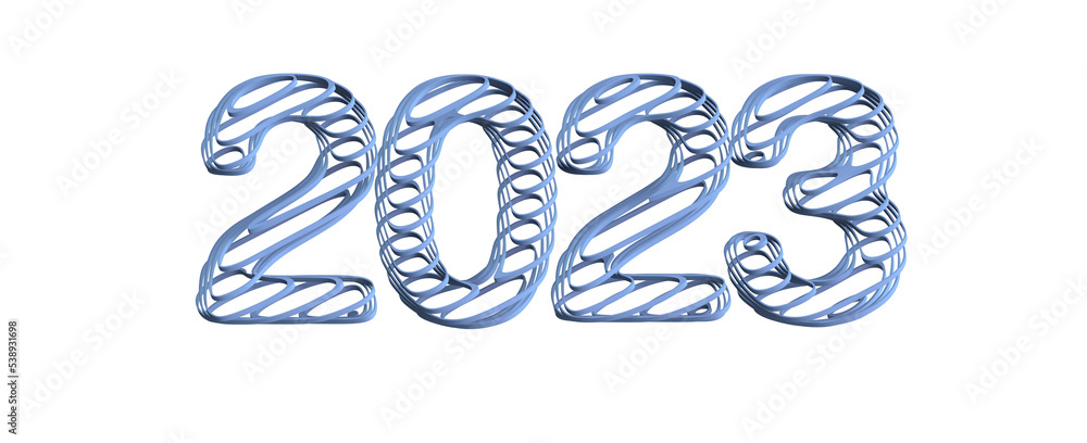 Poster Typography design of 2023 with 3d style