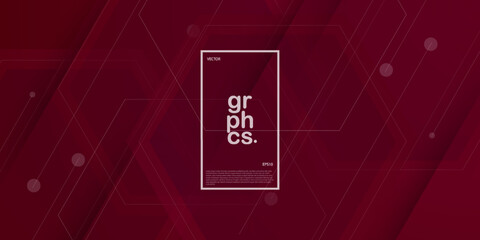 Trendy Dark Red vector background with curved lines. Hexagonal colorful illustration with lines. Smart design for your promotions.Eps10 vector