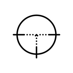 Aim Vector Icon. Sniper Symbol, Business Goal, Mobile Application, Web Design, Games. Vector sign in simple style isolated on white background.