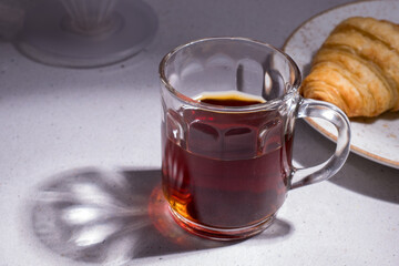 cup of tea, coffe, croissant, fesh, organic