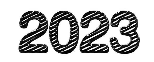 Fototapeta premium Typography design of 2023 with 3d style