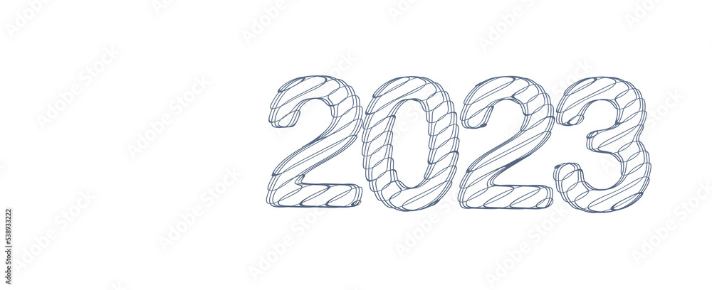 Poster Typography design of 2023 with 3d style design