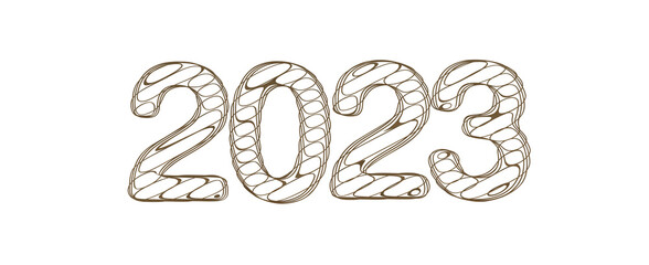 Typography design of 2023 with 3d style design