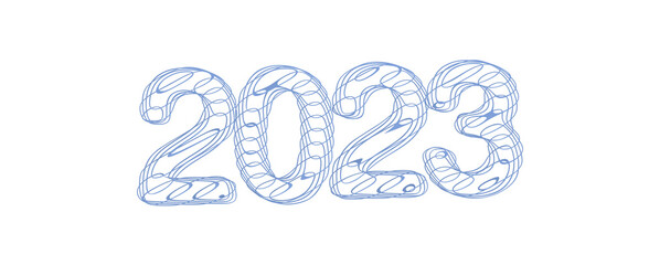 Typography design of 2023 with welcome 2023 concept design.