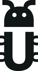 Bug icon element isolated. Insect, outline, cockroach vector illustration for software, virus concept