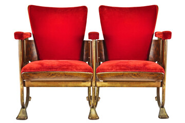 Two vintage movie theater chairs - 538934070
