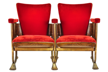 Two vintage movie theater chairs