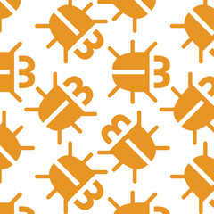 Bug icon element isolated. Insect, outline, cockroach vector illustration for software, virus concept seamless pattern, texture, background, wallpapers, endless ornament, repeating print