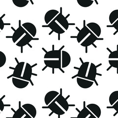 Bug icon element isolated. Insect, outline, cockroach vector illustration for software, virus concept seamless pattern, texture, background, wallpapers, endless ornament, repeating print