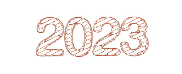 Typography design of 2023 with 3d style