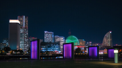 神奈川県横浜市 みなとみらい、象の鼻パークの夜景