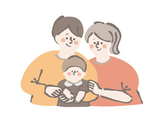 家族団らん　イラスト