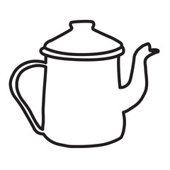 Teapot illustration. Icon vector with white background.