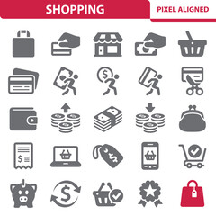 Shopping Icons. Retail, Commerce Vector Icon Set