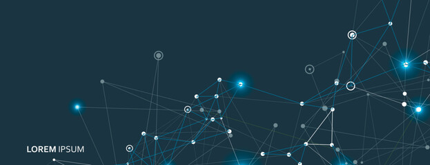 Abstract futuristic connection. Modern internet technology. Dots and lines vector illustration