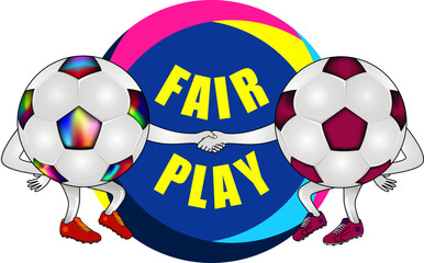 Vector illustration of fair play in football sport