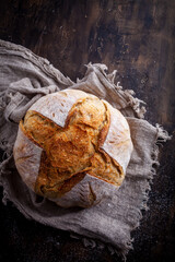 Fresh homemade sourdough bread - 538940828