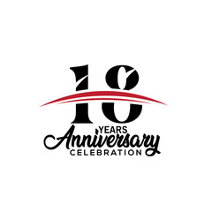 18th anniversary celebration design template for booklet with red and black colour , leaflet, magazine, brochure poster, web, invitation or greeting card. Vector illustration.
