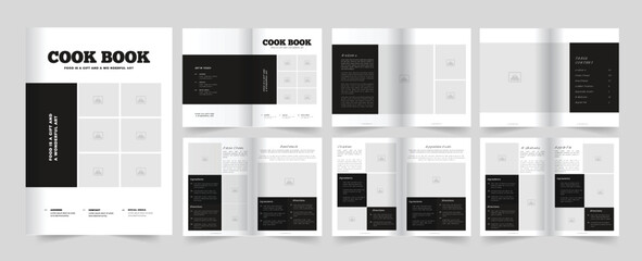 Fototapeta na wymiar Cook book or Cook book template or Recipe book template or Recipe book design