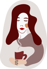 woman drinking coffee