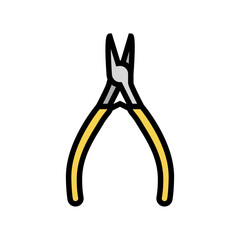 chain nose pliers color icon vector. chain nose pliers sign. isolated symbol illustration