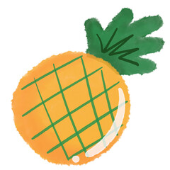 Pineapple Watercolor Cute Hand Paint